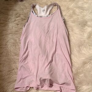 Athleta Girl Light Pink Racerback Double Layer Tank Top